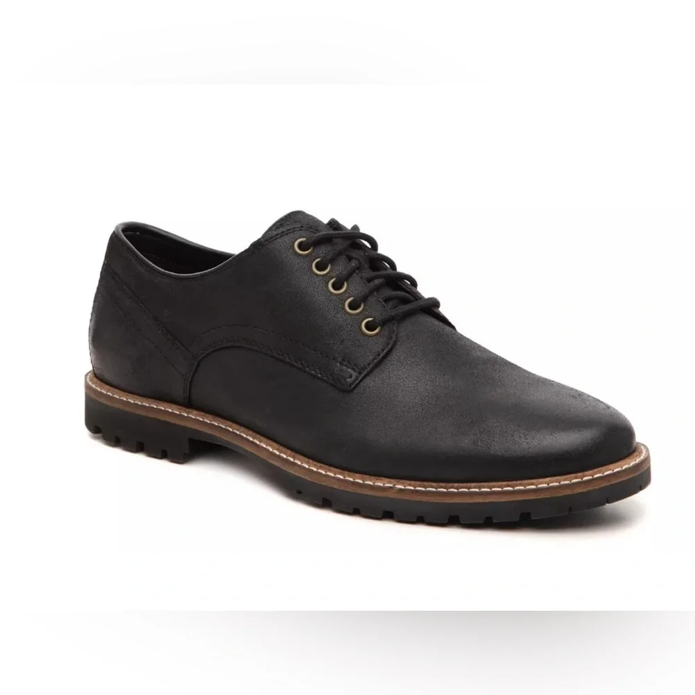 Cole Haan Men's Nathan Plain Toe Derby Black Nubuck Leather Comfort 10 M